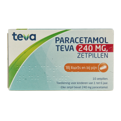 Paracetamol 240 mg 10 Zetpillen