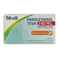 Paracetamol 240 mg 10 Zetpillen - thumbnail