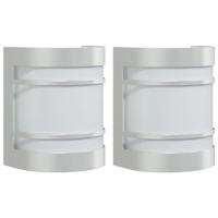 VidaXL Buitenwandlampen 2 st roestvrij staal zilverkleurig - thumbnail