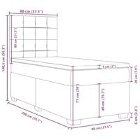Boxspring met matras fluweel roze 80x200 cm - thumbnail