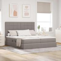 Opslag bed met matras met opslag Taupe 180 x 200 cm Nep Leer - thumbnail