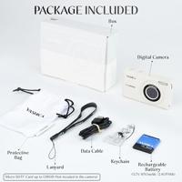 Yashica DigiMate 4K digitale camera - 18x zoom ondersteunt micro SD-kaarten, mini-camera voor tieners - gebroken wit - thumbnail