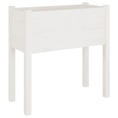 VidaXL Plantenbakken 2 st 70x31x70 cm massief grenenhout wit VidaXL Plantenbakken 2 st 70x31x70 cm massief grenenhout wit