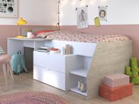 Gecombineerd bed MICKEY 90x190 cm loft grijs/wit - thumbnail
