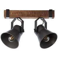 Brilliant 2-lichts plafondlampDecca zwart met bruin - 85829/46 - thumbnail