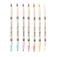 Viltstiften/Brushpennen Dubbelzijdig, 7st. - thumbnail
