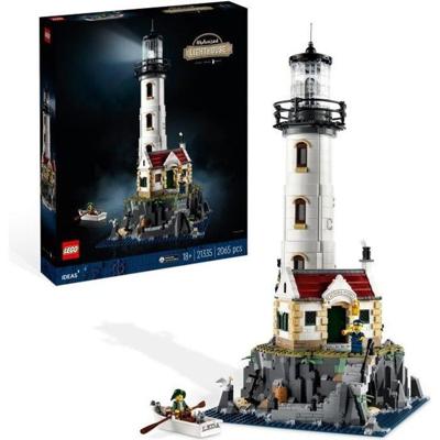 LEGO 21335 Ideeën De gemotoriseerde vuurtoren, model om te bouwen, geschenkidee, huizendecoratie, met mariene minifigurines, handmatige activiteit