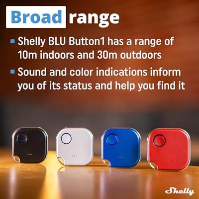 Shelly Shelly BLU Button 1 Blue Afstandsbediening, Toets Bluetooth, WiFi - thumbnail