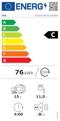 AEG FSE74718P 7000 GlassCare Inbouw Vaatwasser