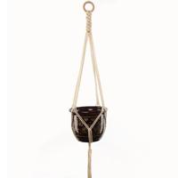 P009 Type Macrame opknoping bloem potten decoratie binnen buiten gevlochten touw opknoping Planter Plant houder - thumbnail