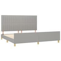 Bedframe zonder matras stof lichtgrijs 200x200 cm - thumbnail
