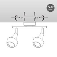 Light depot - LED opbouwspot Vaya 2L - 26 cm - mat staal - Outlet - thumbnail
