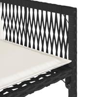 11-delige Tuinset met kussens poly rattan zwart - thumbnail