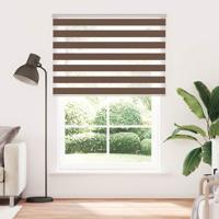 VidaXL Zebra rolgordijn 155x230 cm stofbreedte 150,9cm polyester bruin - thumbnail