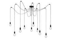 Lucide FIX - Hanglamp - 10xE27 - Geschikt voor vide en hoge plafonds - Zwart - thumbnail