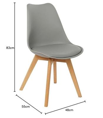 Stoel DKD Home Decor 48 x 55 x 83 cm Schuim Grijs Bruin Polypropyleen Beukenhout