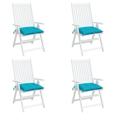VidaXL Stoelkussens 4 st 40x40x7 cm stof turquoise