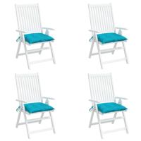 VidaXL Stoelkussens 4 st 40x40x7 cm stof turquoise - thumbnail