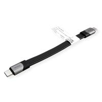 ROLINE USB4 Gen3x2 kabel, Emark, plat, C-C, male/male, zwart, 15 cm - thumbnail