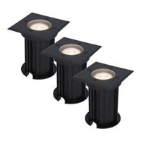 HOFTRONIC™ 3x Ramsay dimbare LED grondspot - Vierkant - Zwart - 4000K neutraal wit - 5 Watt - IP67 straal waterdicht - 3 jaar garantie - thumbnail