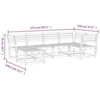 6-delige Loungeset massief grenenhout wit - thumbnail