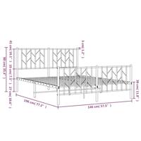 Bedframe met hoofd- en voeteneindemetaal wit 140x190 cm - thumbnail