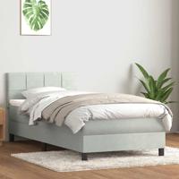 Boxspring met matras fluweel lichtgrijs 80x210 cm - thumbnail