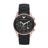 Merk Emporio Emporio Armani zwart en rosgouden chronograaf herenhorloge Ar5905 - thumbnail