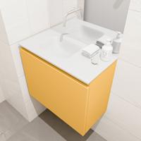 MONDIAZ OLAN 60cm toiletmeubel ocher. LEX wastafel talc links geen kraangat - thumbnail