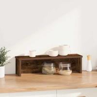 Keukenrek stapelbaar 50x15x16 cm bewerkt hout gerookt eiken - thumbnail