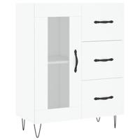 Hoge kast 69,5x34x180 cm bewerkt hout wit - thumbnail