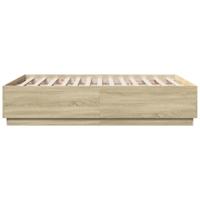 Bedframe bewerkt hout sonoma eikenkleurig 135x190 cm - thumbnail