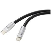 Renkforce RF-6056872 USB-C-kabel USB 2.0 USB-C stekker, USB-C stekker 1.00 m Zwart - thumbnail