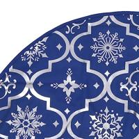 Kerstboomrok luxe met sok 122 cm stof blauw - thumbnail