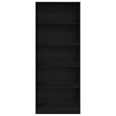 Kledingkast met plank Zwart eiken 80 x 50 x 200 cm Bewerkt hout