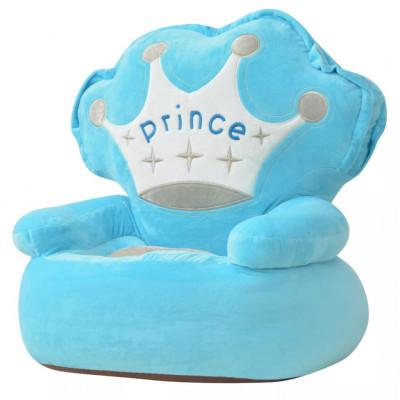 Kinderstoel prins pluche blauw Kinderstoel prins pluche blauw