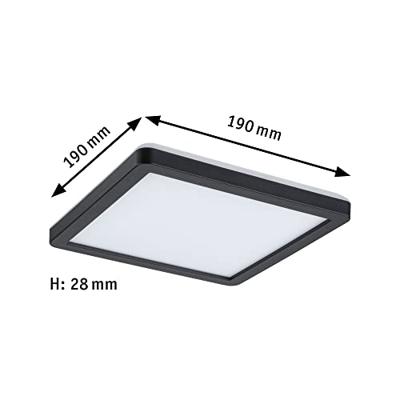 Paulmann 71000 P Atria Shine 11,2W 3000K 190x190 sz Ks LED-plafondlamp LED LED 11.2 W Zwart