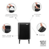 Brabantia Bo hi afvalemmer 7 liter met kunststof binnenemmer matt black - thumbnail