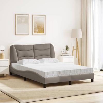 Bed met matras "Hvar" stof taupe 140x200 cm