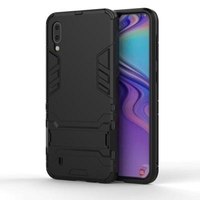 Schokbestendige PC + TPU Case voor Galaxy M10 met houder (zwart)