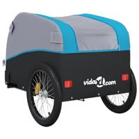Fietstrailer 30 kg ijzer zwart en blauw - thumbnail