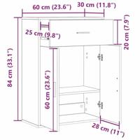 Dressoir met lade Oud hout 79 x 38 x 80 cm Bewerkt hout - thumbnail