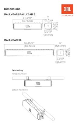 JBL RALLYBAR S - Autospeaker - 21 inch BluetoothÂ® Universele Outdoor Voertuig Soundbar - 150Wrms-Versterker - IP66 Water