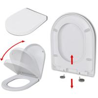 VidaXL Toiletbril soft-close met quick-release ontwerp vierkant wit - thumbnail