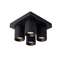 Lucide NIGEL - Plafondspot - LED Dim to warm - GU10 - 4x5W 2200K/3000K - Zwart - thumbnail