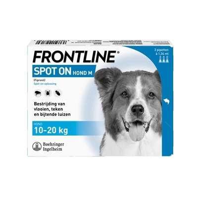 Frontline spot-on anti-vlooienmiddel voor de hond M (10 - 20 kg) 3 pipetten