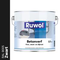 Ruwol Betonverf Zwart (RAL 9005) 2,5 liter - thumbnail