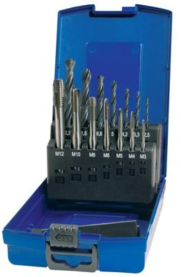 Promat/Tecwerk Machineschroefdraadboorset | DIN 371/376 C RVS | M3-M12 14 delig | HSS-Co | kunststof cassette - 4000867539