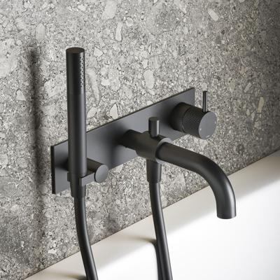 Inbouw Douche/Badmengkraan Hotbath Cobber X Met Automatische Omstel Mat Zwart
