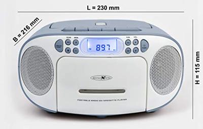 Reflexion RCR2260BL Radio/CD-speler VHF (FM) AUX, CD, Cassette Blauw-wit